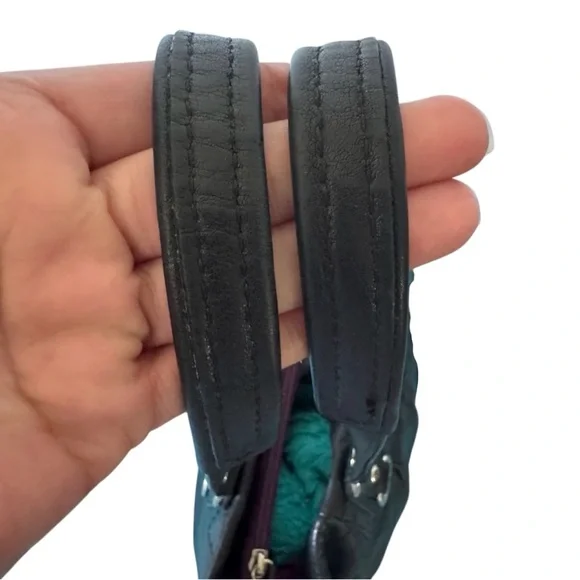 Coach Black Leather Tote with Gold Accents - Picture 3 of 6